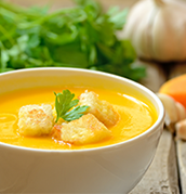 A stewpot to cook soup