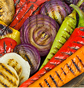 A grill pan to cook grilled vegetables